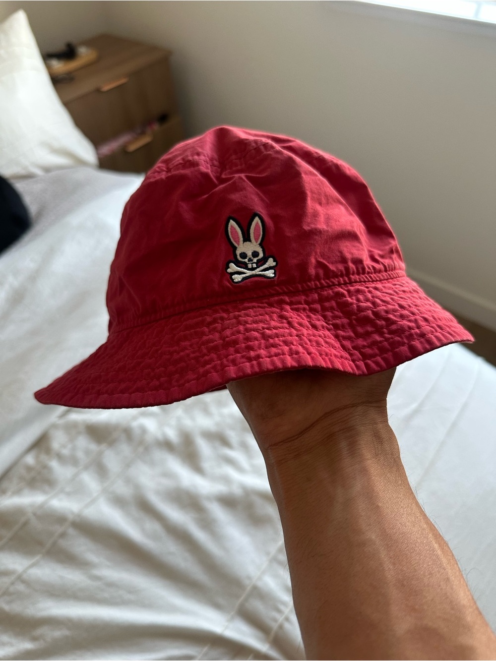Psycho Bunny Red Bucket Hat